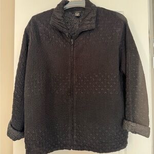 SilkLand Woman Black Textured Jacket